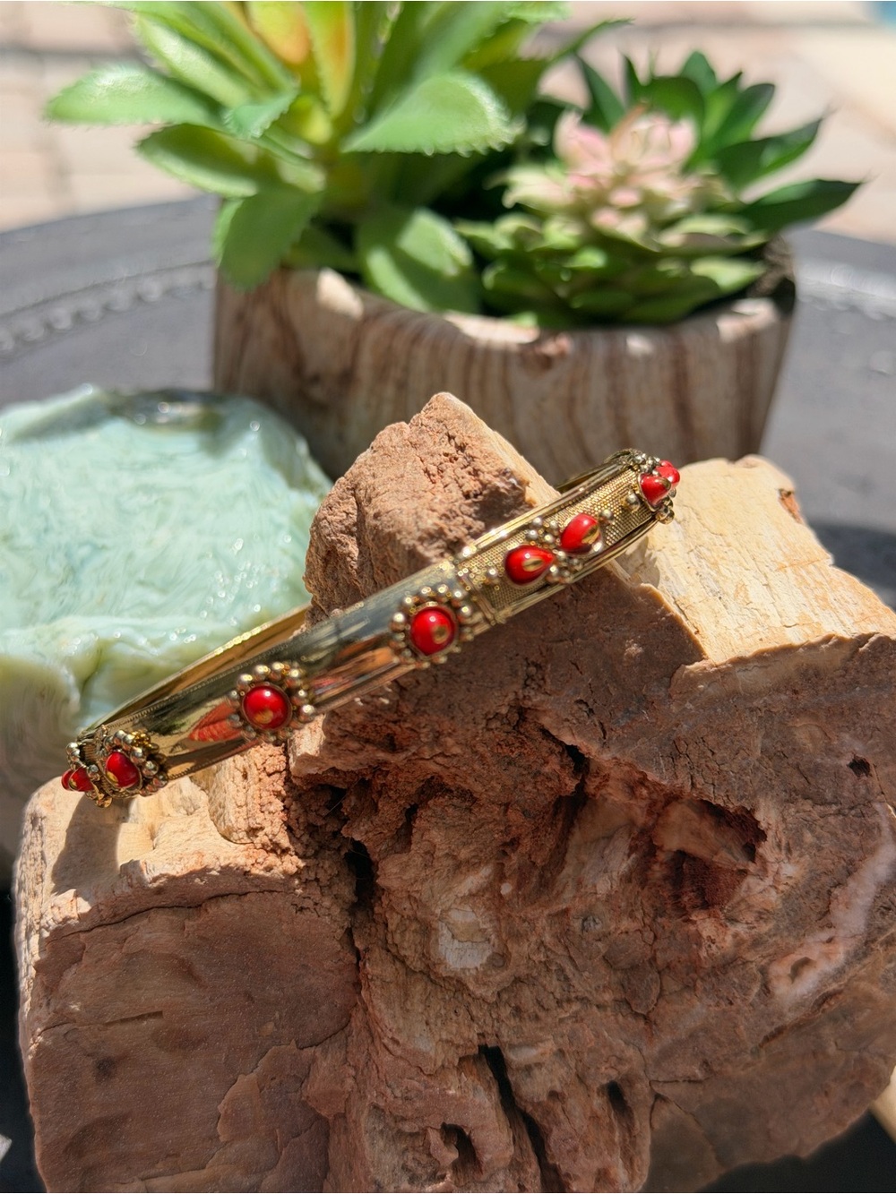 Build A Bracelet Stack -New AMRITA SINGH Bangle Bracelets - Red and Gold